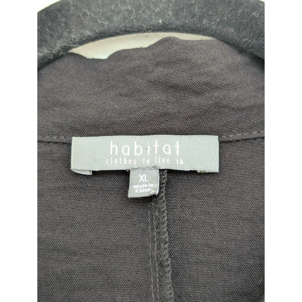 EUC Habitat Black Pleated Swing Shirt Button Up Lagenlook Sz XL Minimalist - Picture 15 of 16